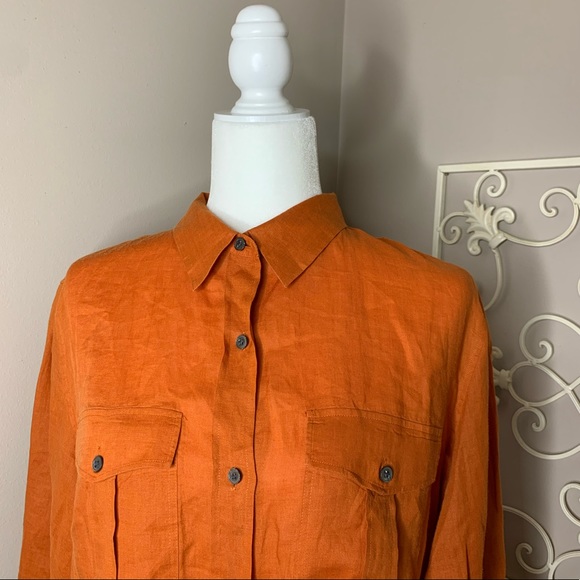 Theory Simaya Sunny Button Down Blouse Size Large - Picture 4 of 8